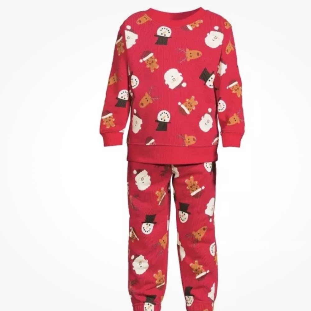 Holiday Time Toddler Sweatshirt and Jogger Red Pant Set Size 4T NEW